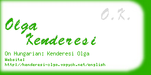 olga kenderesi business card